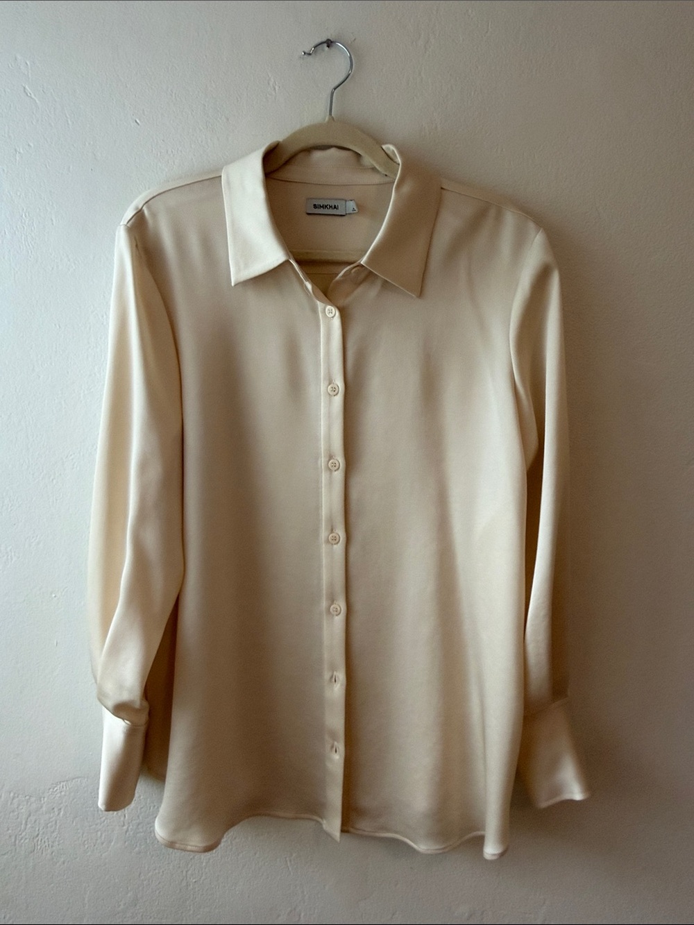 Beautiful Silky Cream Simkhai Button-Down
